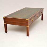 Antique Military Campaign Style Mahogany Leather Top Coffee Table (8 of 10) Antique Military Campaign Style Mahogany Leather Top Coffee Table (8 of 10)