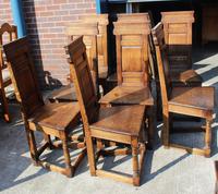1960's Oak Refectory Table with Set 8 Jacobean style Oak Highback Dining Chairs (4 of 7) 1960's Oak Refectory Table with Set 8 Jacobean style Oak Highback Dining Chairs (4 of 7)