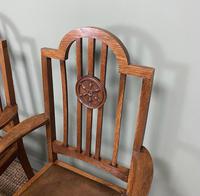 Unusual Pair of Edwardian Oak Carver Chairs by JAS. Shoolbred (3 of 8) Unusual Pair of Edwardian Oak Carver Chairs by JAS. Shoolbred (3 of 8)