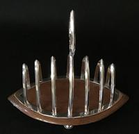 Silver Plate & Oak Base Gothic Revival Toast Rack (4 of 4) Silver Plate & Oak Base Gothic Revival Toast Rack (4 of 4)