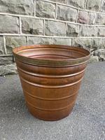 Large Antique Brass & Copper Log Bucket