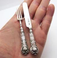 Unusual Miniature Toy Georgian 1834 Solid Sterling Silver Christening / Childs Pair of Knife & Fork Set. English Kings Pattern (2 of 10) Unusual Miniature Toy Georgian 1834 Solid Sterling Silver Christening / Childs Pair of Knife & Fork Set. English Kings Pattern (2 of 10)