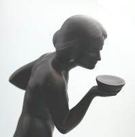 A Good Art Deco Bronze Nude Maiden with Drinking Bowl by Eugene Wagner C.1920 (8 of 11) A Good Art Deco Bronze Nude Maiden with Drinking Bowl by Eugene Wagner C.1920 (8 of 11)