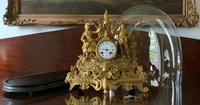 Large Superb Original 19th Century Glass Domed Gilt Mantle Clock For Minor Tlc (10 of 14) Large Superb Original 19th Century Glass Domed Gilt Mantle Clock For Minor Tlc (10 of 14)