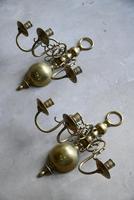 Pair of Dutch Style Brass 3 Branch Wall Candle Sconce (13 of 13) Pair of Dutch Style Brass 3 Branch Wall Candle Sconce (13 of 13)