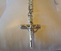 Vintage Silver 925 Necklace & Christian Crucifix Pendant 1970s 18" Length Nos (4 of 9) Vintage Silver 925 Necklace & Christian Crucifix Pendant 1970s 18" Length Nos (4 of 9)