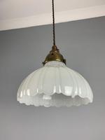 Moonstone Pendant Ceiling Light; Original Shade & Gallery; Rewired (5 of 7) Moonstone Pendant Ceiling Light; Original Shade & Gallery; Rewired (5 of 7)