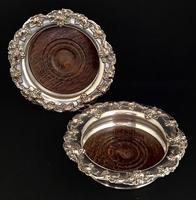 Pair of Victorian Silver Plate on Copper Bottle Coasters (2 of 6) Pair of Victorian Silver Plate on Copper Bottle Coasters (2 of 6)