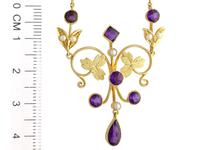 1.45ct Amethyst & Seed Pearl, 15ct Yellow Gold Necklace - Antique c.1880 (6 of 9) 1.45ct Amethyst & Seed Pearl, 15ct Yellow Gold Necklace - Antique c.1880 (6 of 9)