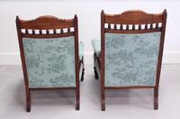 Pair of Victorian Carved Oak 'His & Hers' Easy Chairs (5 of 6) Pair of Victorian Carved Oak 'His & Hers' Easy Chairs (5 of 6)