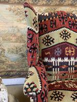 Kilim Covered Wingback Armchair on Ball & Claw Feet (3 of 9) Kilim Covered Wingback Armchair on Ball & Claw Feet (3 of 9)