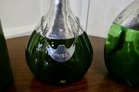 Set of 3 French Green Glass and Pewter Spirit Decanters (2 of 8) Set of 3 French Green Glass and Pewter Spirit Decanters (2 of 8)