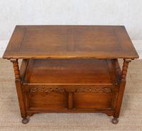 Oak Monks Bench Settle Carved Folding Hall Arts & Crafts (4 of 12) Oak Monks Bench Settle Carved Folding Hall Arts & Crafts (4 of 12)