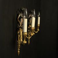 French Pair of Gilded Bronze Twin Arm Antique Wall Sconces (10 of 10) French Pair of Gilded Bronze Twin Arm Antique Wall Sconces (10 of 10)