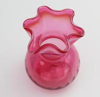 Unusual Arts & Crafts Cranberry & Vaseline Glass Vase 19th Century (5 of 6) Unusual Arts & Crafts Cranberry & Vaseline Glass Vase 19th Century (5 of 6)