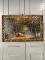 Antique 19th Century British Landscape Oil Painting of Cows Cattle in Wood Signed JD Morris '2 of 2' (2 of 10) Antique 19th Century British Landscape Oil Painting of Cows Cattle in Wood Signed JD Morris '2 of 2' (2 of 10)