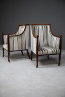 Pair Mahogany Upholstered Armchairs (11 of 11) Pair Mahogany Upholstered Armchairs (11 of 11)