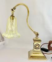 Brass Desk Lamp with Vaseline Shade C1910 (5 of 11) Brass Desk Lamp with Vaseline Shade C1910 (5 of 11)