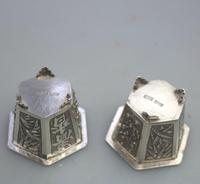 Wang Hing - Pair of Chinese Trade Solid Silver Novelty Salts & Liners c.1900 (9 of 11) Wang Hing - Pair of Chinese Trade Solid Silver Novelty Salts & Liners c.1900 (9 of 11)