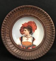 19th Century Hand Painted Circular Porcelain Framed Plaque (3 of 5) 19th Century Hand Painted Circular Porcelain Framed Plaque (3 of 5)