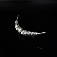 Antique Moonstone Crescent Moon Sterling Silver Brooch Pin (3 of 8) Antique Moonstone Crescent Moon Sterling Silver Brooch Pin (3 of 8)