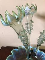 Large Victorian Epergne - Green Glass with White Opalescent Rims (9 of 15) Large Victorian Epergne - Green Glass with White Opalescent Rims (9 of 15)