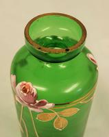 Antique Green Glass Decorated Vase. (5 of 6) Antique Green Glass Decorated Vase. (5 of 6)