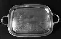 Large Heavy Silver Plated on Copper Two Handle Butlers Tray (4 of 4) Large Heavy Silver Plated on Copper Two Handle Butlers Tray (4 of 4)