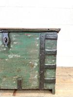 Distressed Painted Metal Bound Trunk (4 of 10) Distressed Painted Metal Bound Trunk (4 of 10)