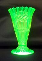 Victorian Uranium Glass Trumpet Posy Vase - C1880 (3 of 6) Victorian Uranium Glass Trumpet Posy Vase - C1880 (3 of 6)