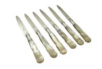 Antique Edwardian Silver & Mother of Pearl Fruit/Dessert Knives & Forks Set 1909 (3 of 12) Antique Edwardian Silver & Mother of Pearl Fruit/Dessert Knives & Forks Set 1909 (3 of 12)