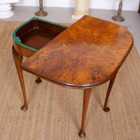 Writing Card Table Burl Walnut Circular Folding Desk (9 of 12) Writing Card Table Burl Walnut Circular Folding Desk (9 of 12)