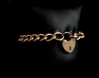 Antique Victorian 9ct Rose Gold Curb Bracelet, Heart Padlock (13 of 13) Antique Victorian 9ct Rose Gold Curb Bracelet, Heart Padlock (13 of 13)
