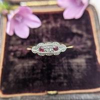Art Deco 18ct Yellow Gold, Platinum, Ruby & Diamond Trilogy Ring, Antique (6 of 9) Art Deco 18ct Yellow Gold, Platinum, Ruby & Diamond Trilogy Ring, Antique (6 of 9)