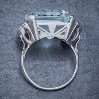 Art Deco Aquamarine Diamond Ring Platinum 25ct Emerald Cut Aqua c 1930 (3 of 5) Art Deco Aquamarine Diamond Ring Platinum 25ct Emerald Cut Aqua c 1930 (3 of 5)