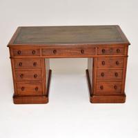 Antique Victorian Mahogany Leather Top Pedestal Desk (2 of 12) Antique Victorian Mahogany Leather Top Pedestal Desk (2 of 12)