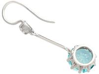 7.80ct High Zircon & 0.29ct Diamond, 18ct White Gold Drop Earrings - Antique c.1910 (6 of 9) 7.80ct High Zircon & 0.29ct Diamond, 18ct White Gold Drop Earrings - Antique c.1910 (6 of 9)
