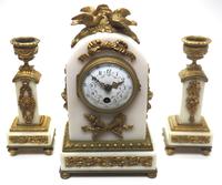 Incredible French White Marble Mantel Clock French 8-day Timepiece Garniture Clock Set (7 of 13) Incredible French White Marble Mantel Clock French 8-day Timepiece Garniture Clock Set (7 of 13)