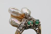 Baroque Pearls, Diamonds & Emerald 14k Gold Ring (2 of 4) Baroque Pearls, Diamonds & Emerald 14k Gold Ring (2 of 4)