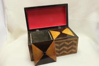 Georgian Tea Caddy Veneered with Rosewood & Boxwood (5 of 5) Georgian Tea Caddy Veneered with Rosewood & Boxwood (5 of 5)