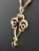 Antique Edwardian Lavalier Pendant, 9ct Gold and Amethyst (6 of 10) Antique Edwardian Lavalier Pendant, 9ct Gold and Amethyst (6 of 10)