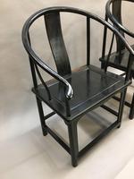Pair Chinese ebonised horseshoe chairs (5 of 11) Pair Chinese ebonised horseshoe chairs (5 of 11)