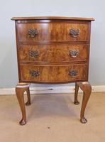 Small Burr Walnut Shaped Front Chest of Drawers (2 of 8) Small Burr Walnut Shaped Front Chest of Drawers (2 of 8)