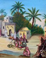 The Snake Charmer - Moroccan School - Vintage - 1960s - Original Oil Painting (7 of 11) The Snake Charmer - Moroccan School - Vintage - 1960s - Original Oil Painting (7 of 11)