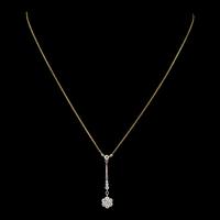 Antique Edwardian Diamond Flower Lavaliere Necklace 18ct Gold c.1905 (8 of 8) Antique Edwardian Diamond Flower Lavaliere Necklace 18ct Gold c.1905 (8 of 8)