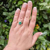 Vintage 18ct Gold Emerald & Diamond Cluster Ring (9 of 11) Vintage 18ct Gold Emerald & Diamond Cluster Ring (9 of 11)