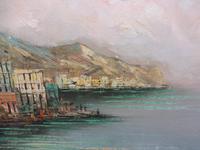 Large Oil on Canvas Italian Rivera Signed 1960s (7 of 10) Large Oil on Canvas Italian Rivera Signed 1960s (7 of 10)