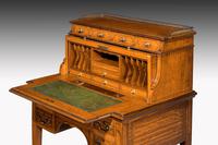 Edwardian Period Satinwood & Mahogany Ladies Cylinder Desk Bureau (6 of 6) Edwardian Period Satinwood & Mahogany Ladies Cylinder Desk Bureau (6 of 6)
