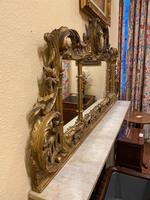 Late 19th Century Ornately Carved Giltwood 3-Section Overmantel Mirror (6 of 6) Late 19th Century Ornately Carved Giltwood 3-Section Overmantel Mirror (6 of 6)