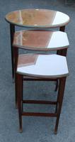 1960s Nest 3 Oval Mahogany Tables with Glass Tops (2 of 4) 1960s Nest 3 Oval Mahogany Tables with Glass Tops (2 of 4)